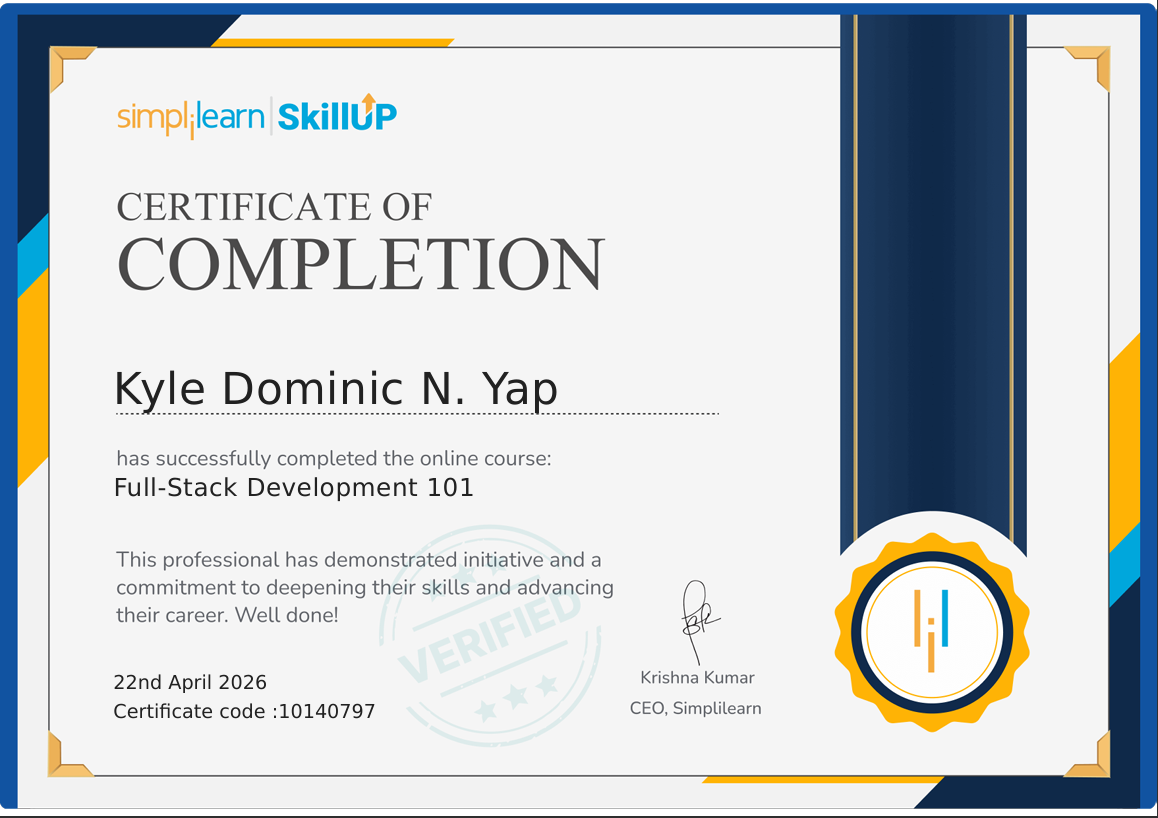 Full-Stack Development 101 Certificate